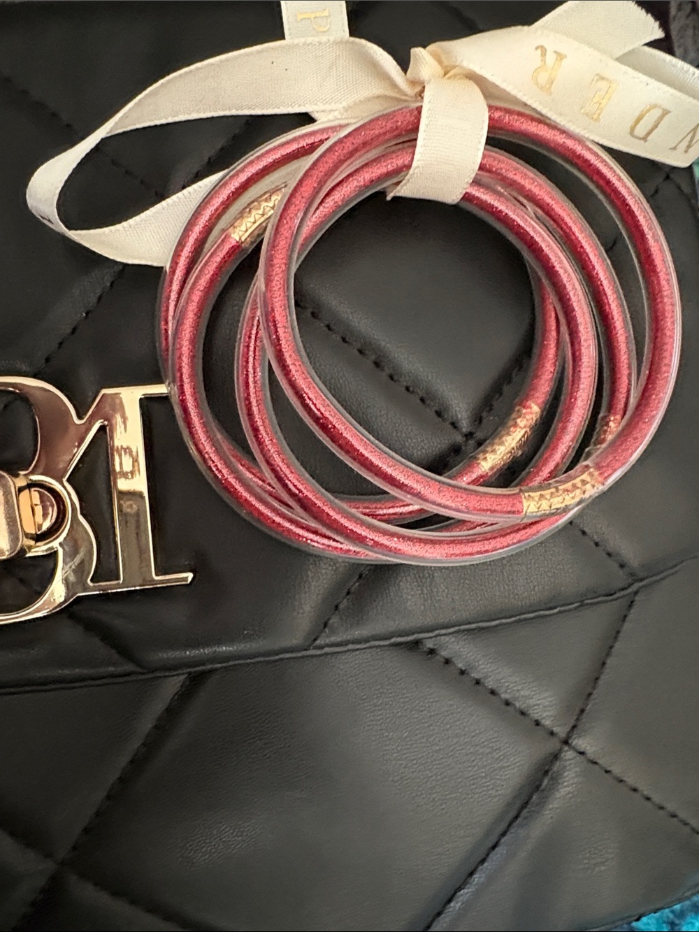 Plunder Metallic Rose Wrap Bracelet with Gold Accents
